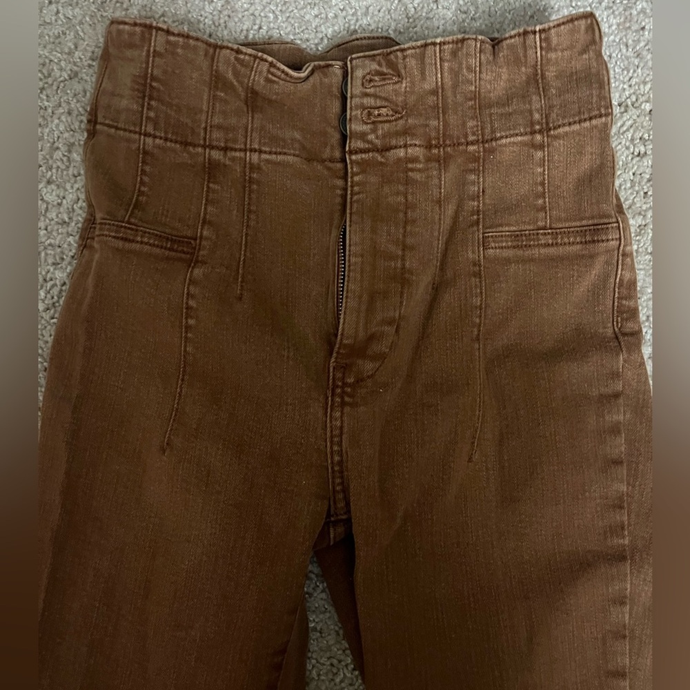 Free People We The Free Jayde Flare Brown Jeans Pants 26 - Picture 3 of 5